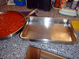 Ready to Assemble the lasagna by Connie Cockrell