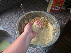 Creamed butter,sugar, flour,nuts