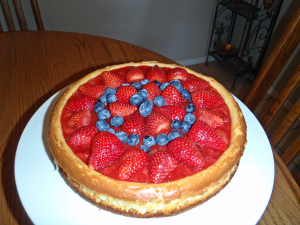 Cheesecake, Connie Cockrell, Strawberry Glaze, Strawberries, Blueberries